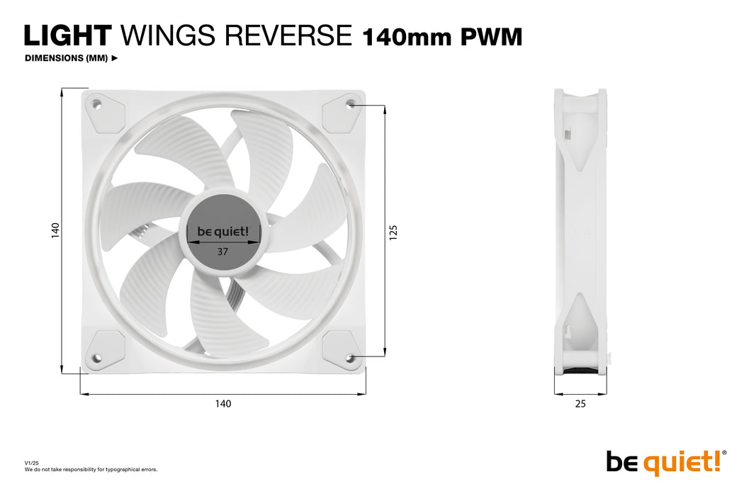 be quiet! Light Wings 140 mm PWM Reverse White
