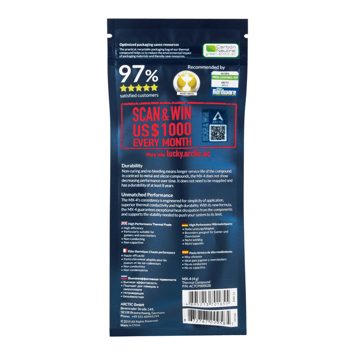 Composto para dissipador de calor ARCTIC MX-4