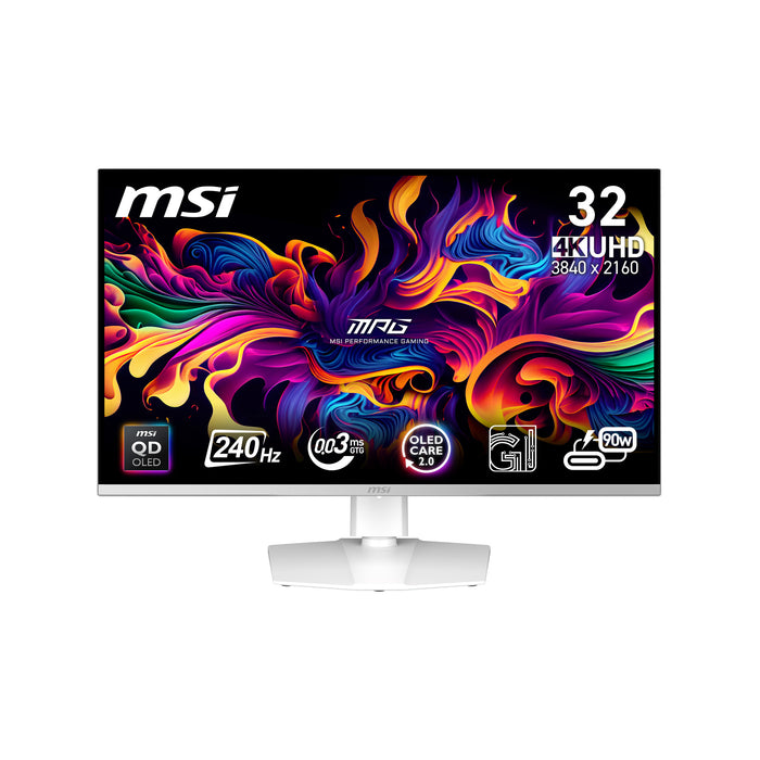 MSI MPG 321URXWDE QD-OLED computer monitor 80 cm (31.5") 3840 x 2160 pixels 4K Ultra HD White