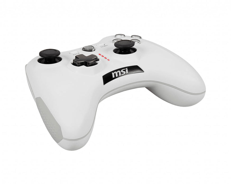Comando de jogo MSI FORCE GC20 V2 BRANCO 'Pronto para PC e Android, com fio, capa D-Pad ajustável, motores de vibração duplos, design ergonómico, cabos destacáveis'