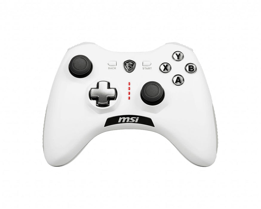 Comando de jogo MSI FORCE GC20 V2 BRANCO 'Pronto para PC e Android, com fio, capa D-Pad ajustável, motores de vibração duplos, design ergonómico, cabos destacáveis'