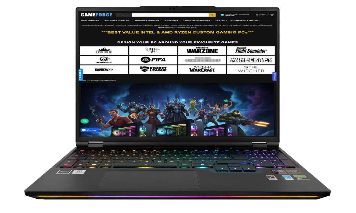 GAMEFORCE ARES ALTUS 16" AMD RYZEN 9 GAMING LAPTOP WITH NVIDIA GeFORCE RTX5070Ti Graphics