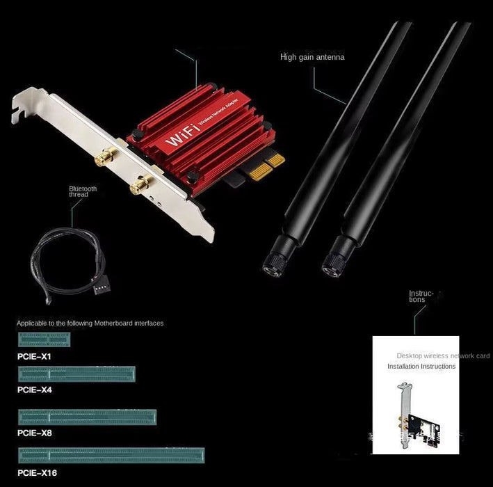AC1200 WiFi 5 PCIe Bluetooth 4.0 PCIe High Speed Network Card