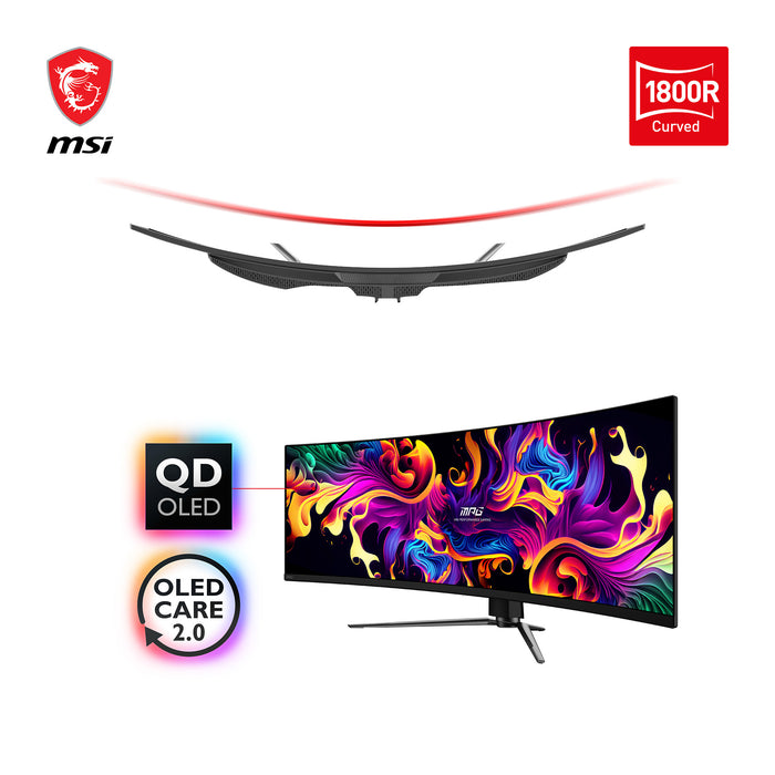 MSI MPG 491CQPDE QD-OLED computer monitor 124.5 cm (49") 5120 x 1440 pixels Dual QHD Black