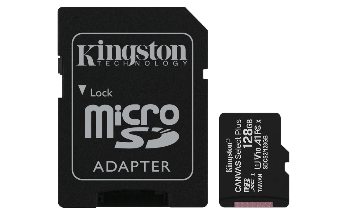 Cartão Kingston Technology Canvas Select 128 GB micSDXC Plus 100R A1 C10 + ADP